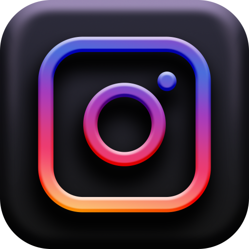 black 3d instagram icon aesthetic