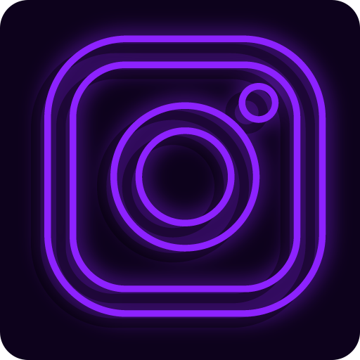 neon purple instagram icon aesthetic