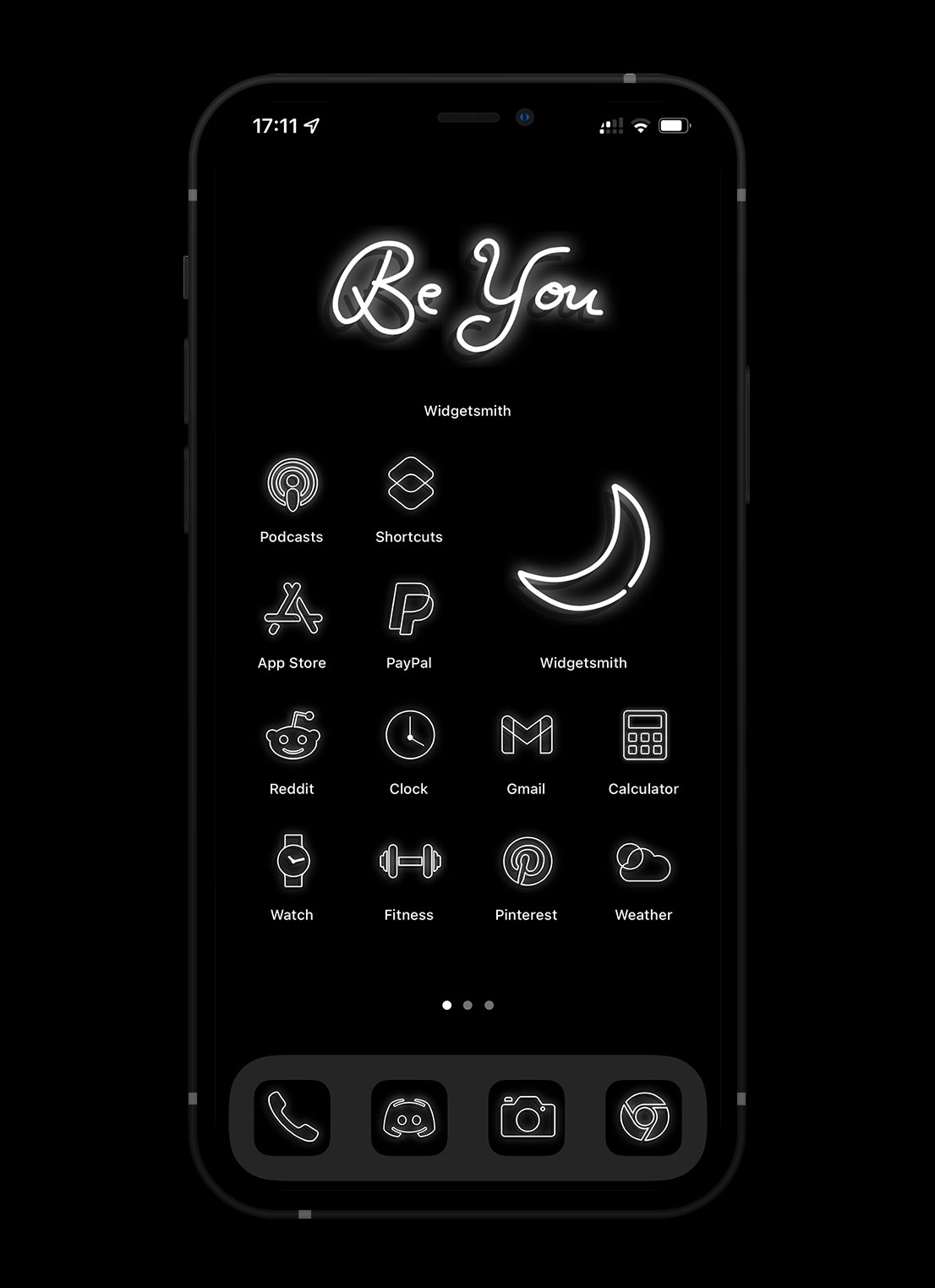 white neon app icons pack preview 3