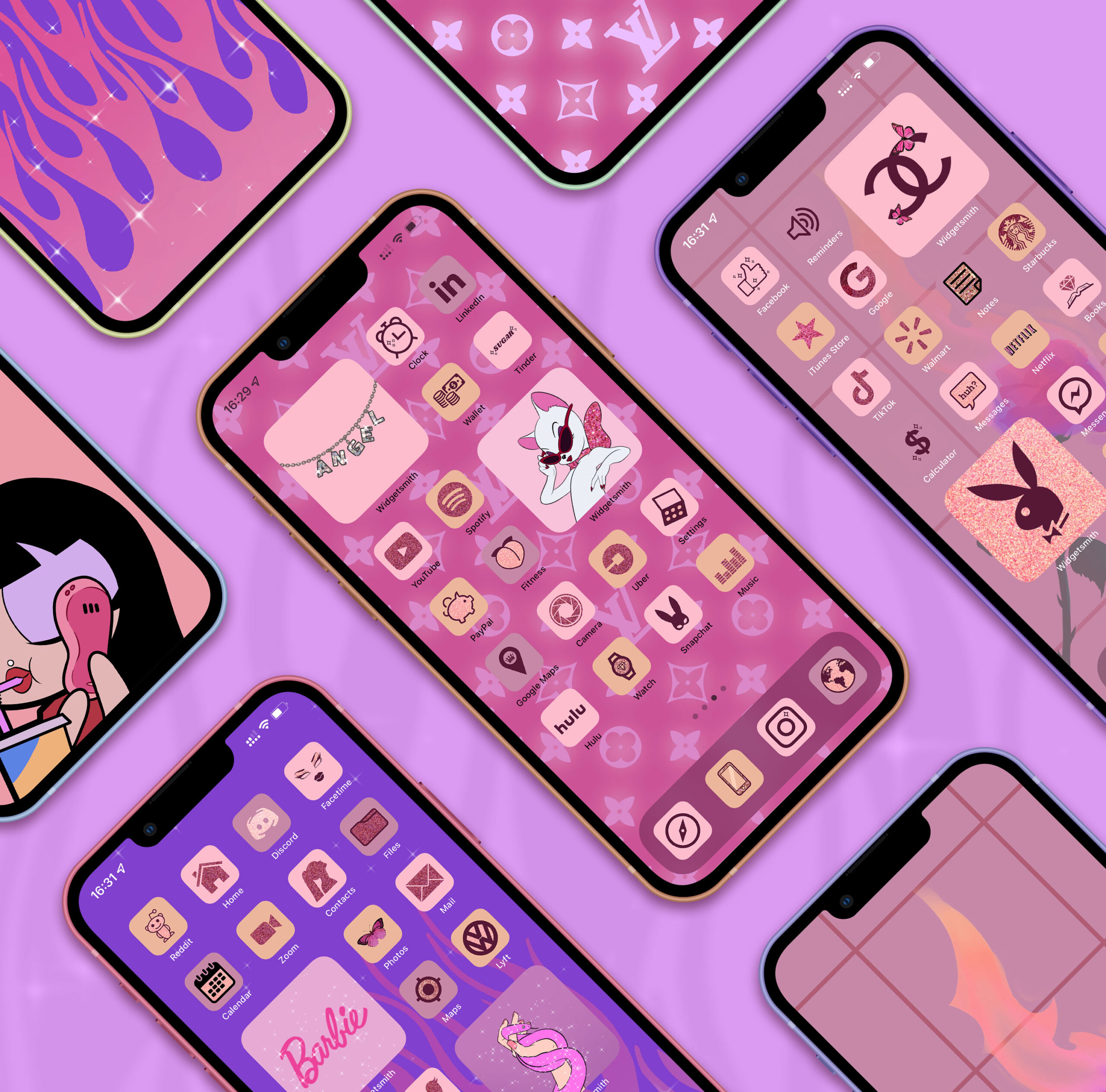 pink baddie aesthetic app icons pack preview 1