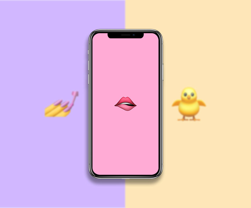 biting lip baby chick nail polish emoji aesthetic wallpapers collection 1