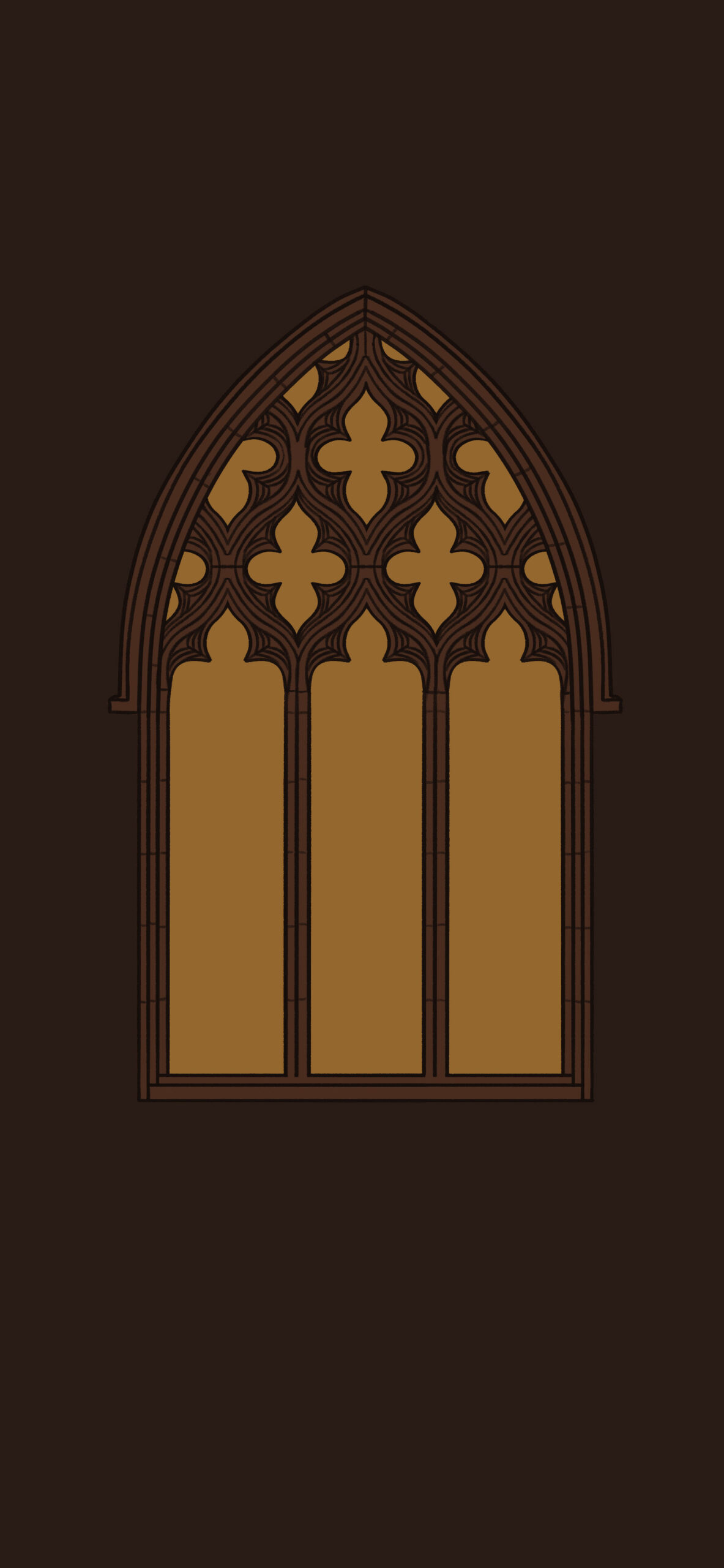 gothic window dark brown background