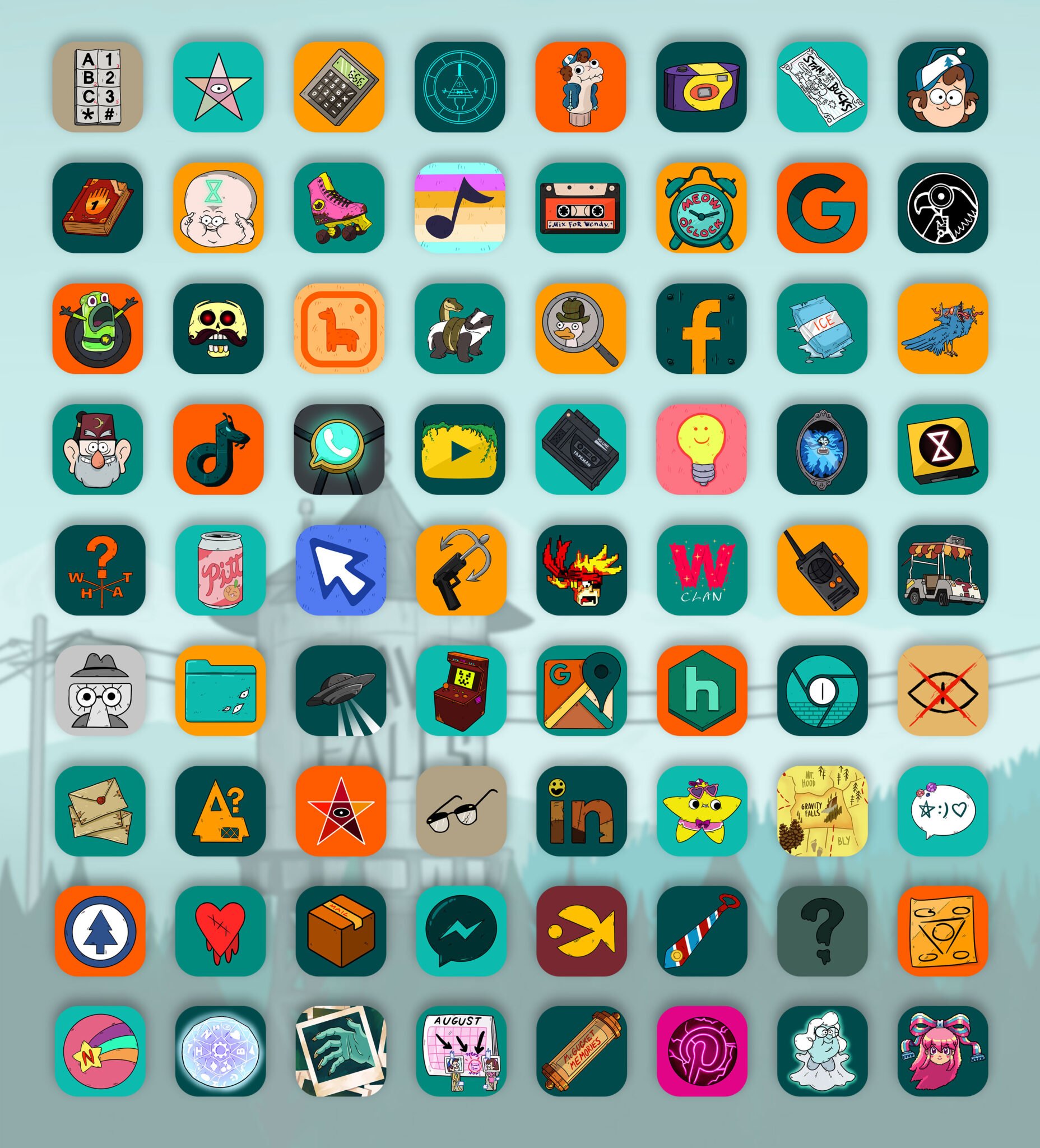 Gravity Falls App Icons iOS 14 & Android - Custom iPhone App Icons Free