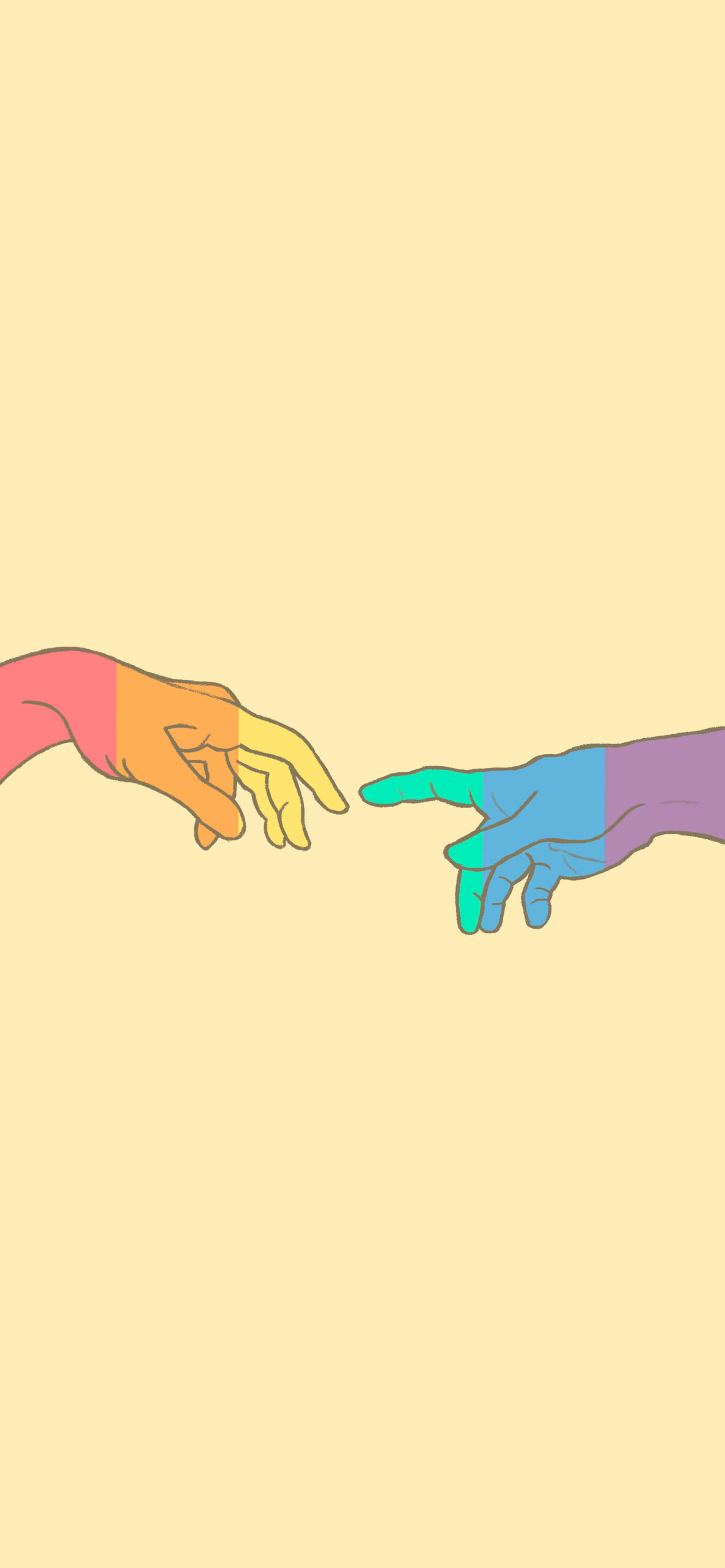 the creation of adam pride rainbow hands background