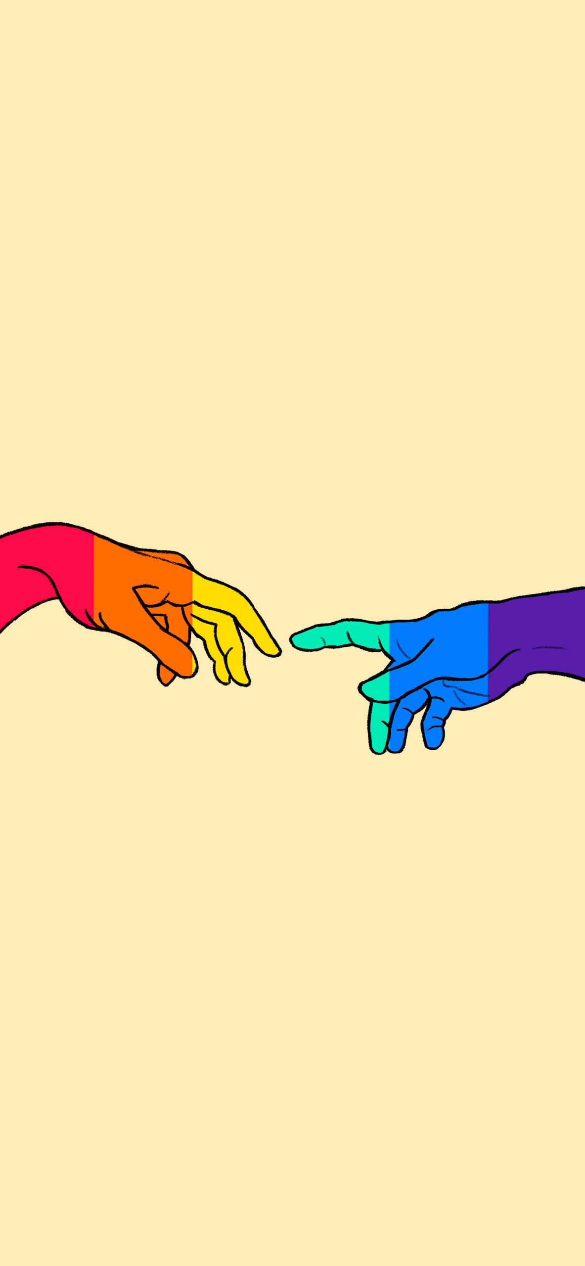 the creation of adam pride rainbow hands wallpaper