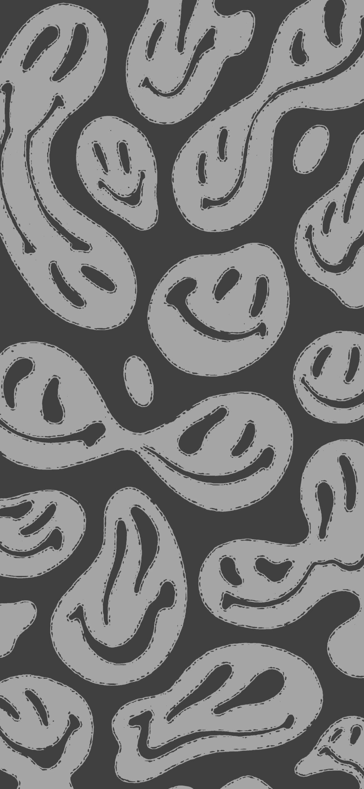 trippy smiley face black yellow wallpaper 2