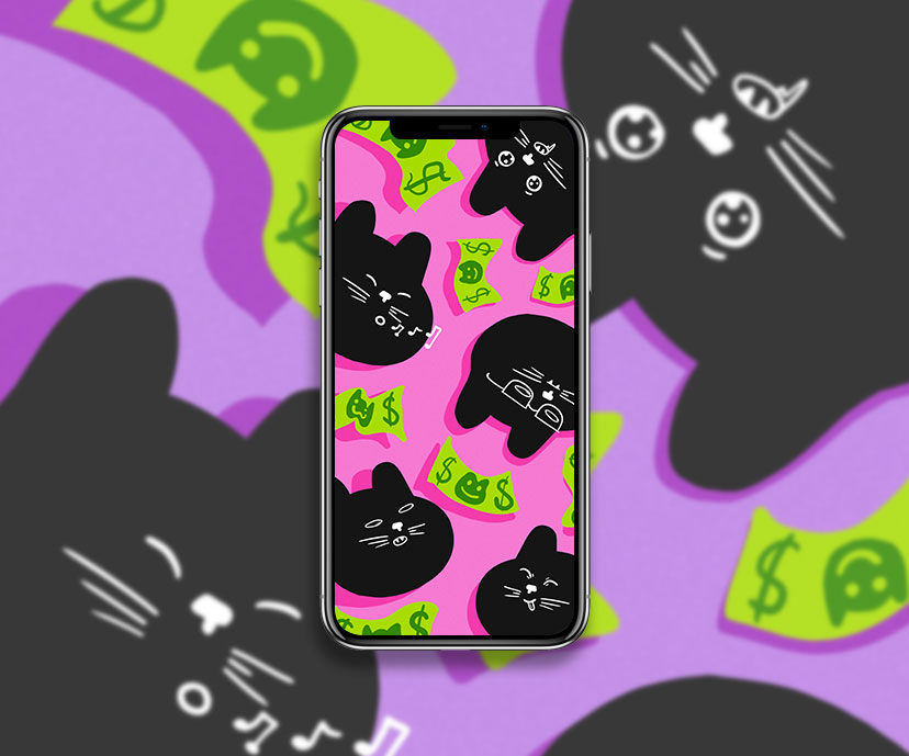 black cat and cash pink wallpapers collection