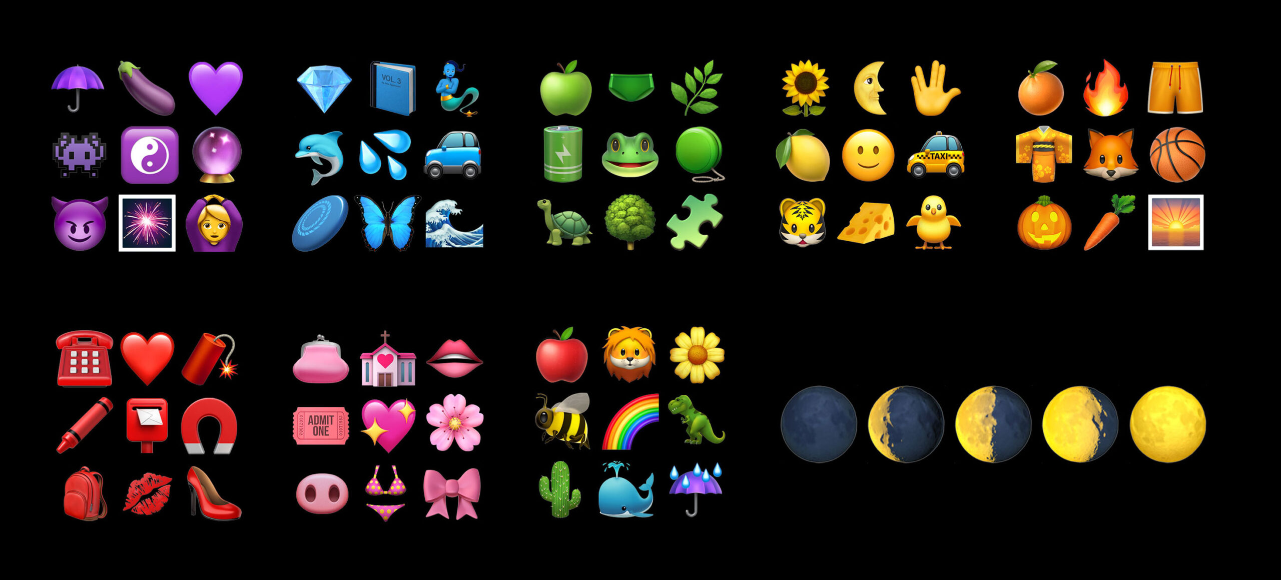black ios emoji app icons pack preview 5