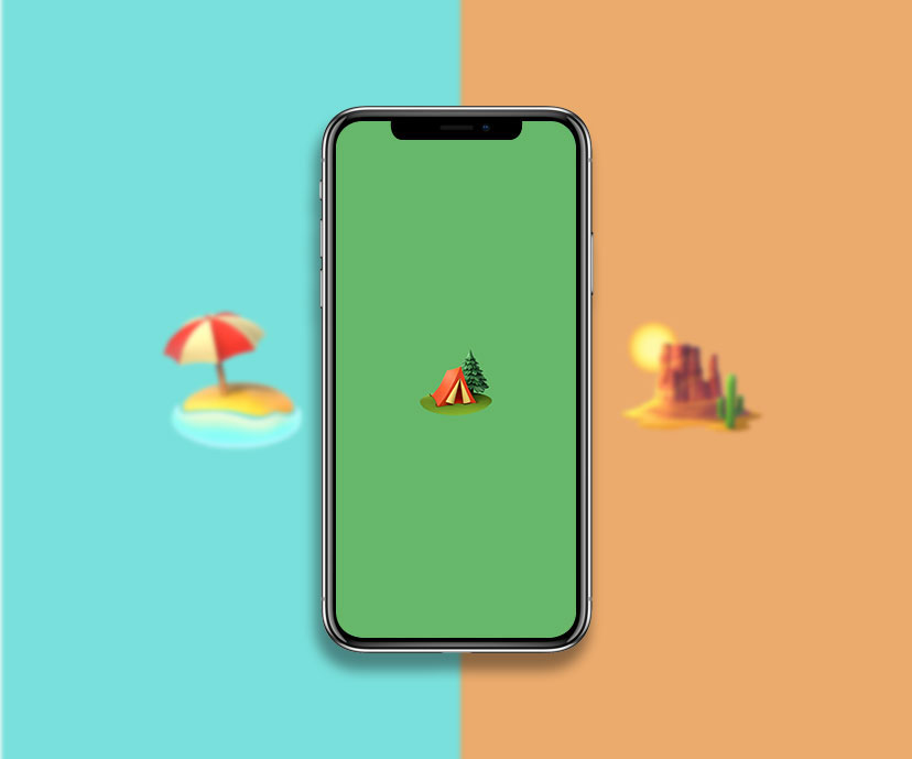 camping beach desert aesthetic emoji wallpapers collection