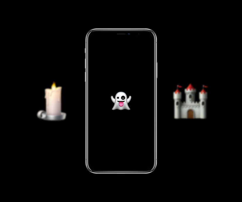 fantôme bougie château emoji esthétique fonds d'écran collection