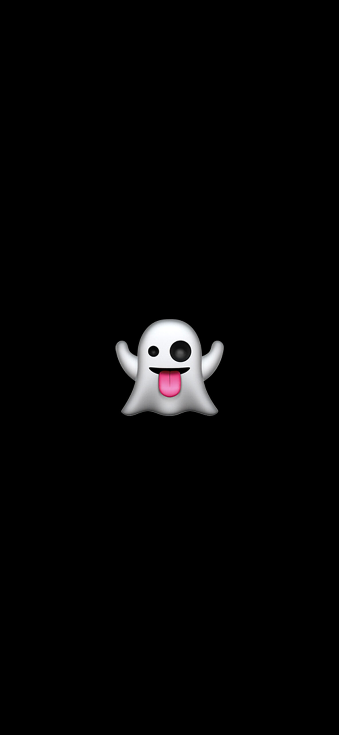 Minimalist Emoji Wallpaper with Ghost, Candle & Castle - Black Wallpapers
