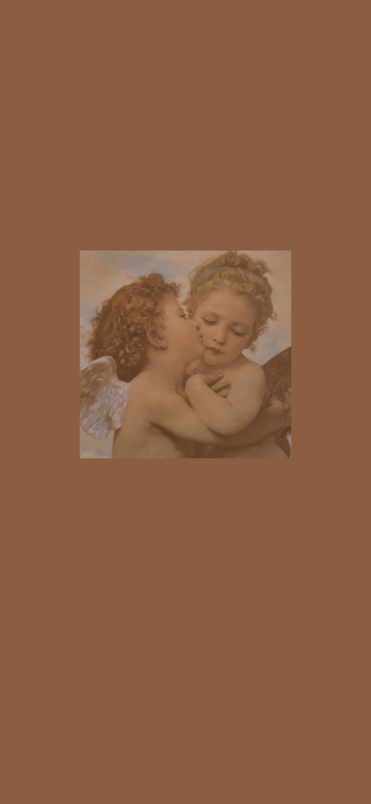 kissing angels brown background