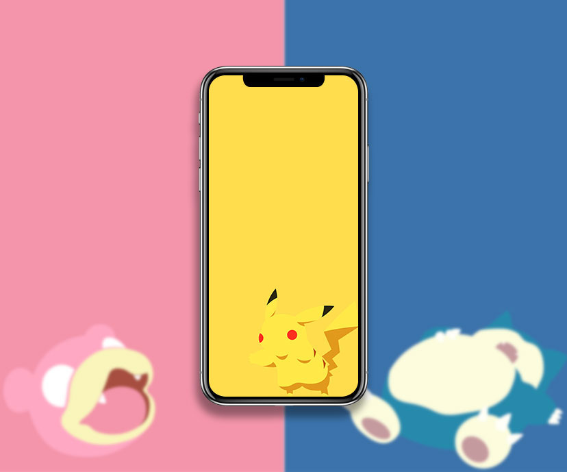pikachu slowpoke snorlax pokemon minimalist wallpapers collection