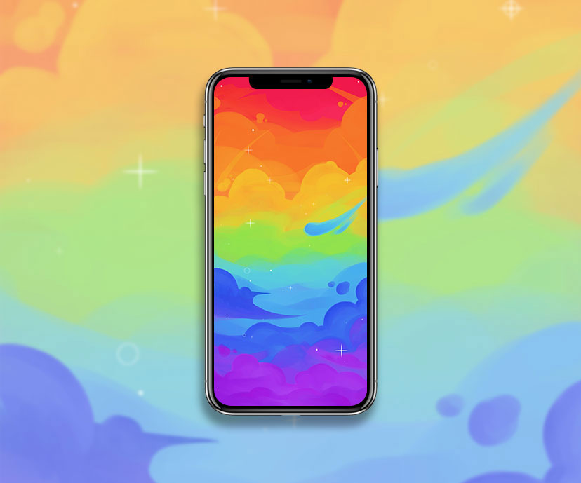 rainbow clouds aesthetic wallpapers collection