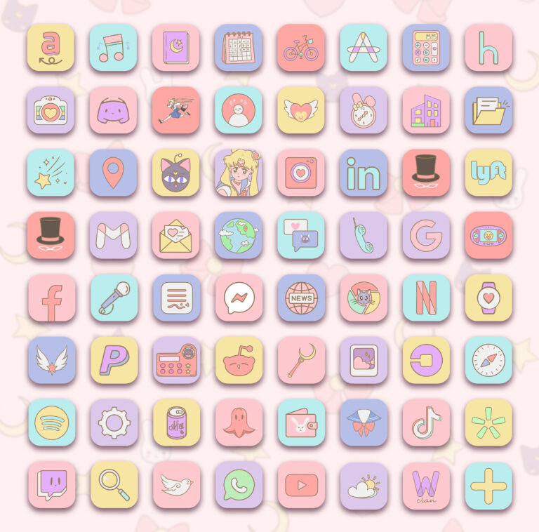 Sailor Moon Aesthetic App Icons iOS 14 - Pastel Sailor Moon App Icons 🌙