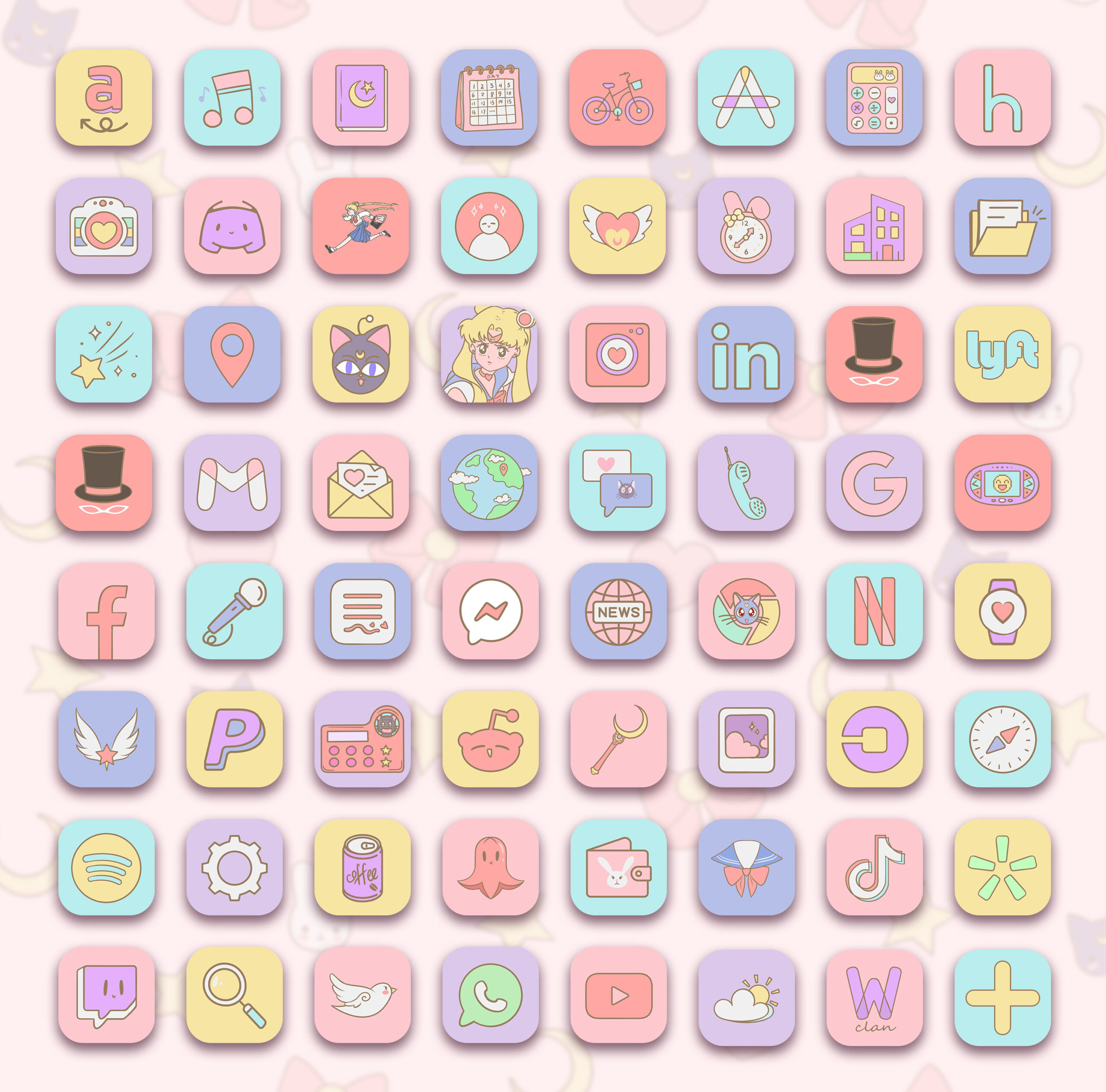 sailor moon app icons pack preview 2