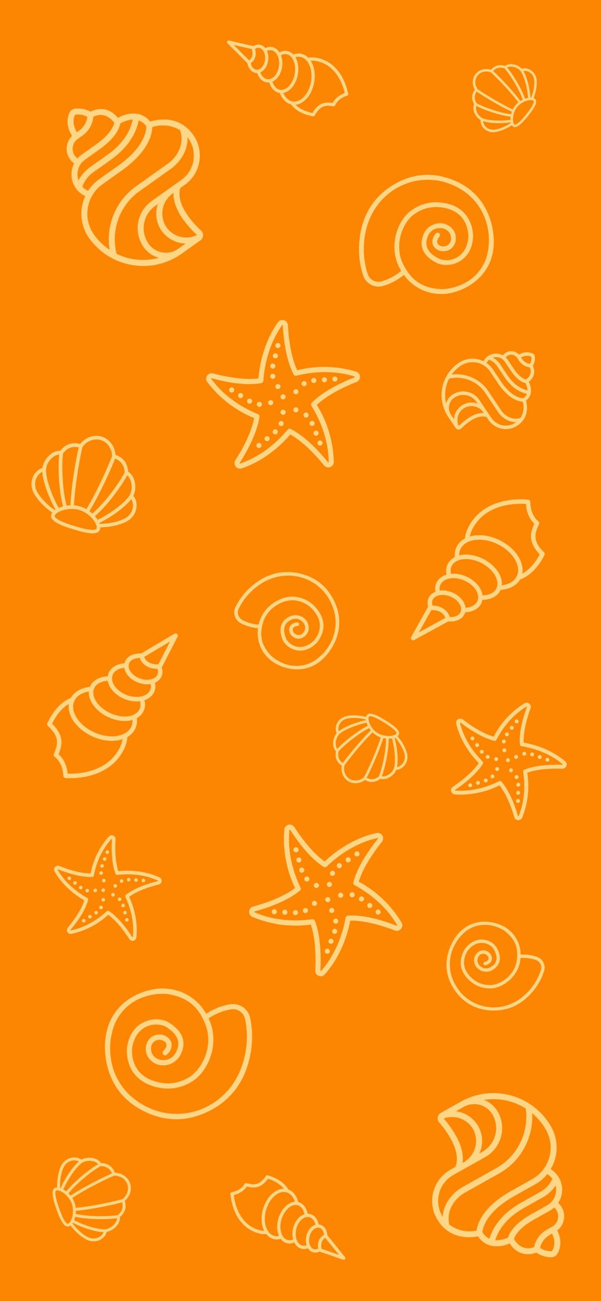 shells orange aesthetic wallpaper
