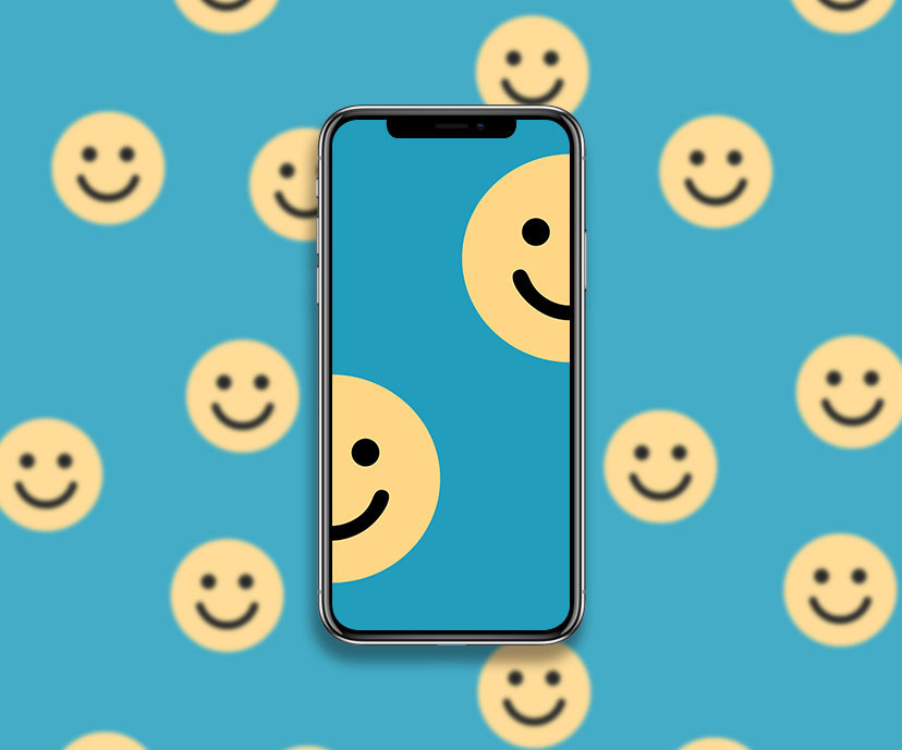 simple smiley face blue wallpapers collection