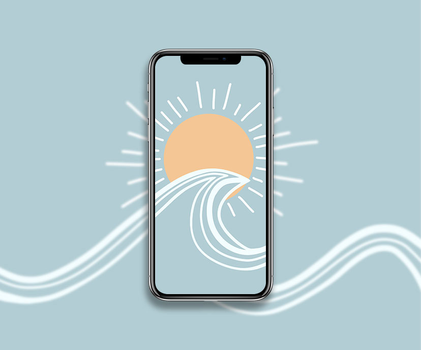 sun and wave blue aesthetic wallpapers collection