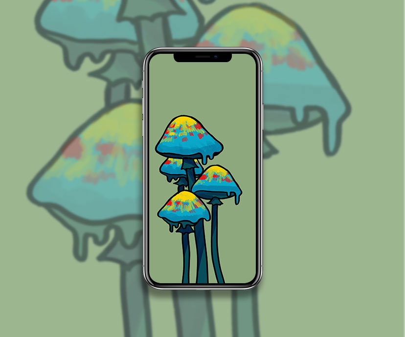 trippy mushrooms green wallpapers collection