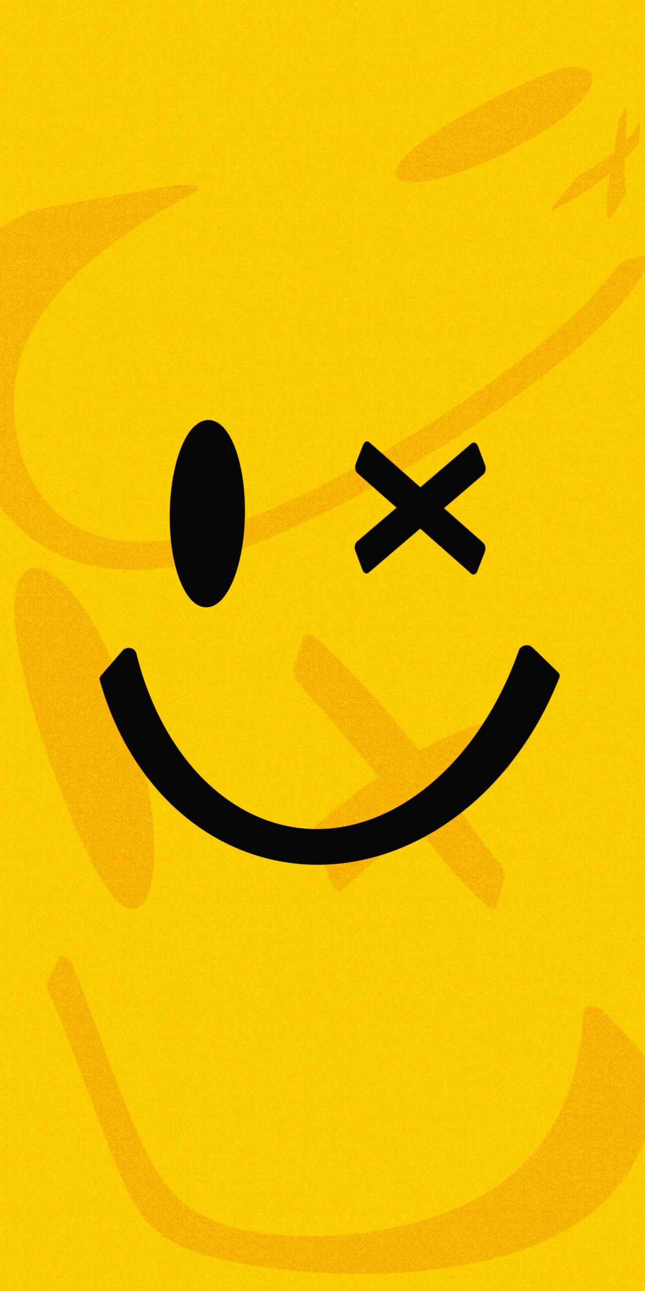 winking smiley face yellow wallpaper 2