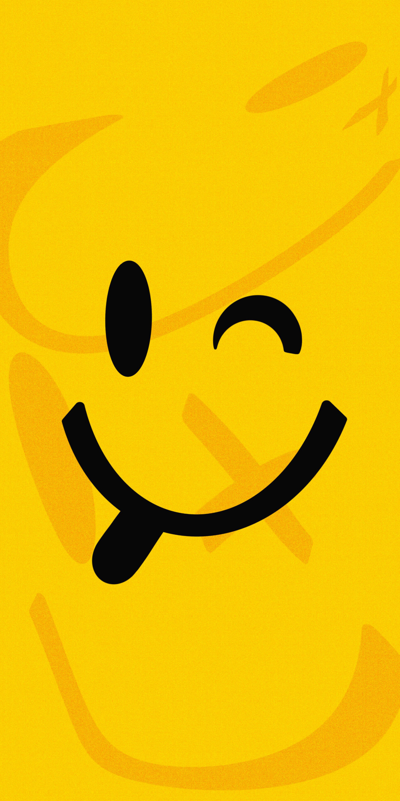 winking smiley face yellow wallpaper