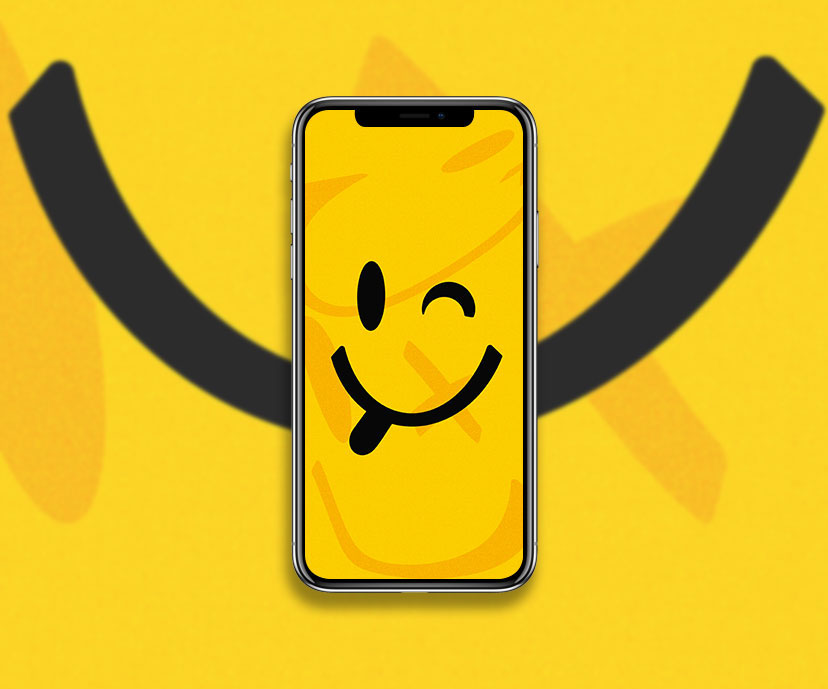 collection de fonds d'écran jaunes avec le smiley qui cligne de l'œil