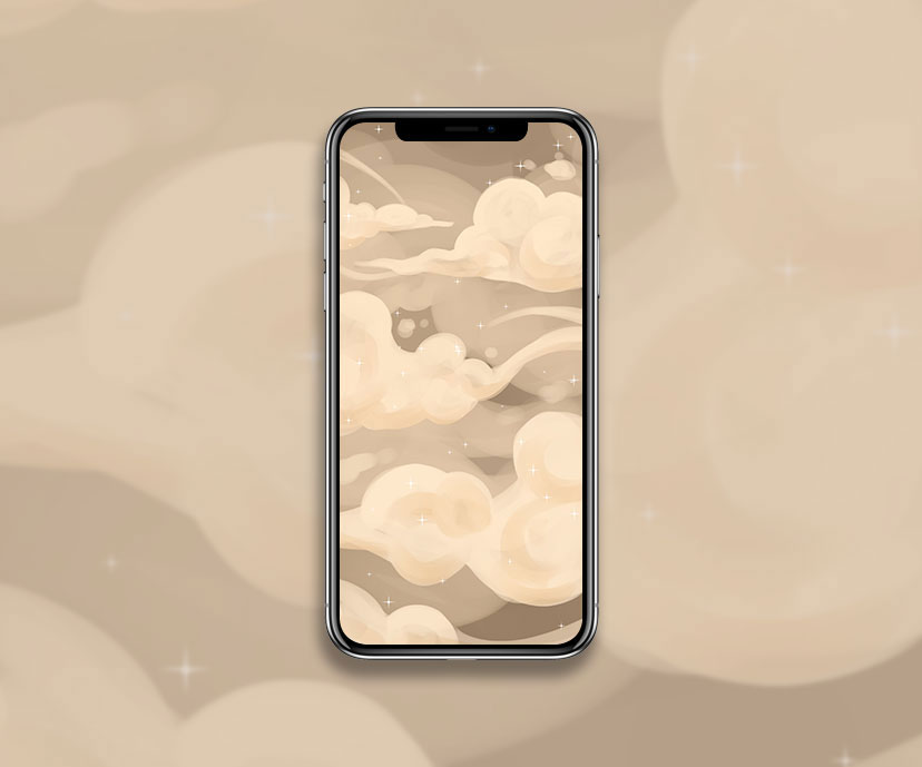 aesthetic clouds beige wallpapers collection