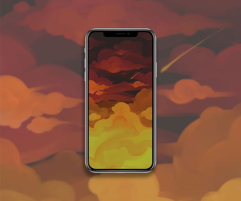 aesthetic clouds orange wallpapers collection