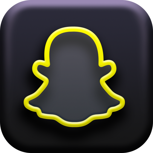 black 3d snapchat icon aesthetic