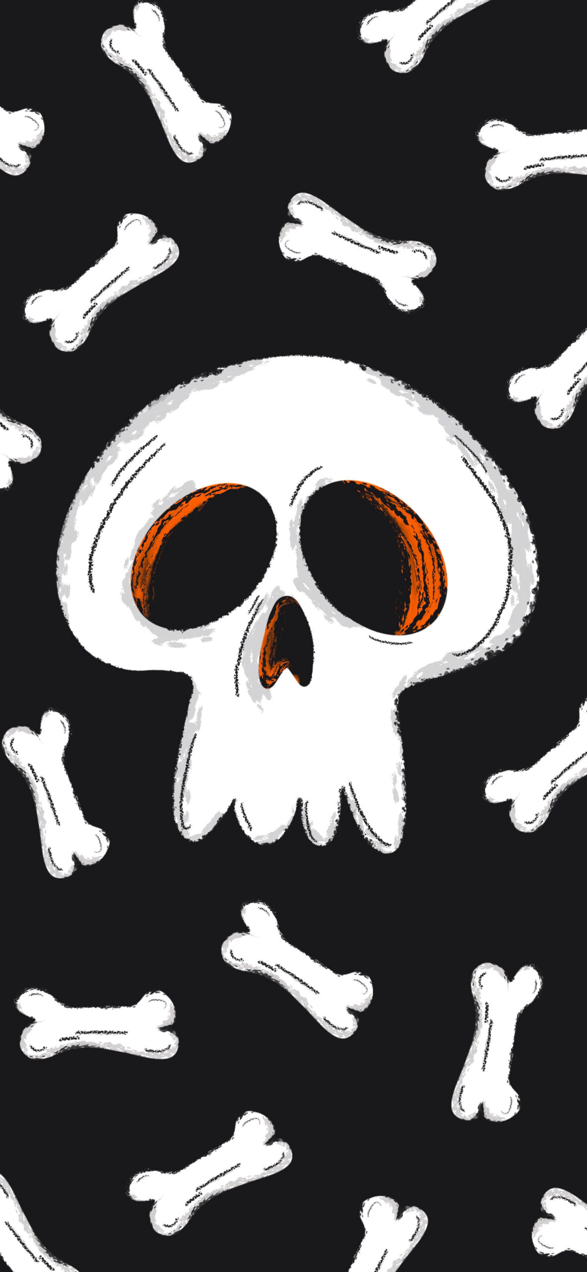 halloween skull bones black wallpaper