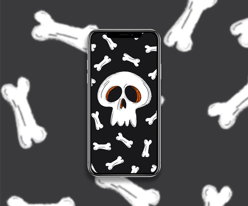halloween skull bones black wallpapers collection