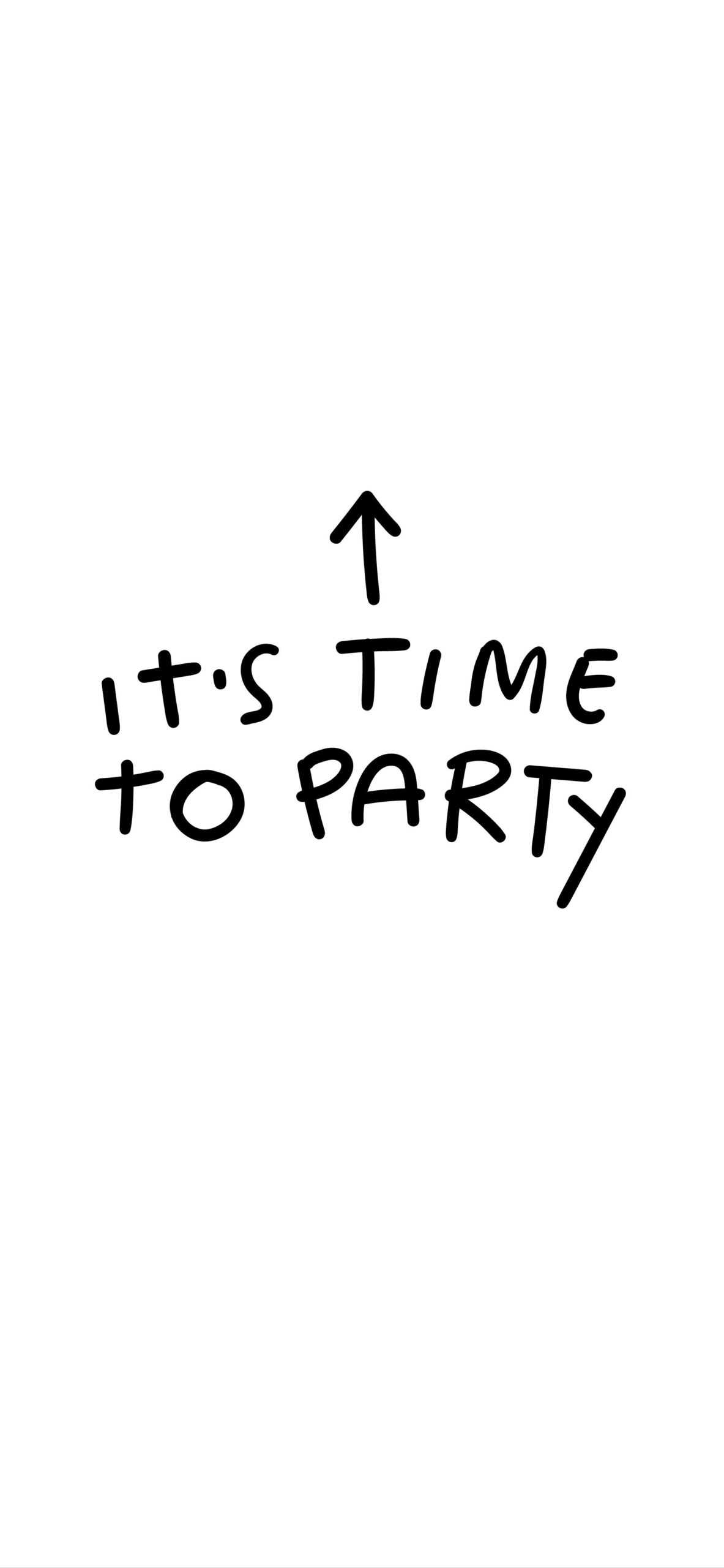 its time to party white wallpaper