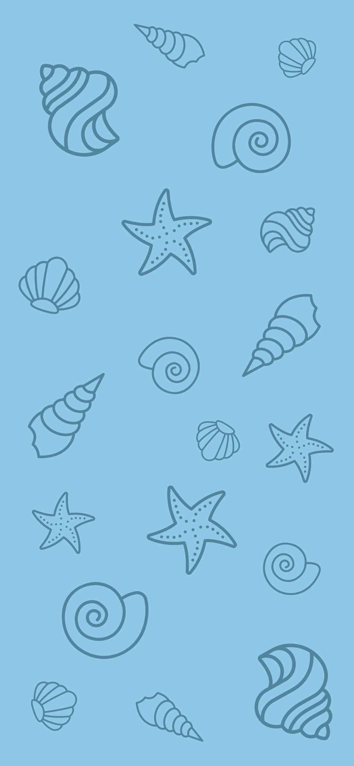 shells light blue aesthetic background
