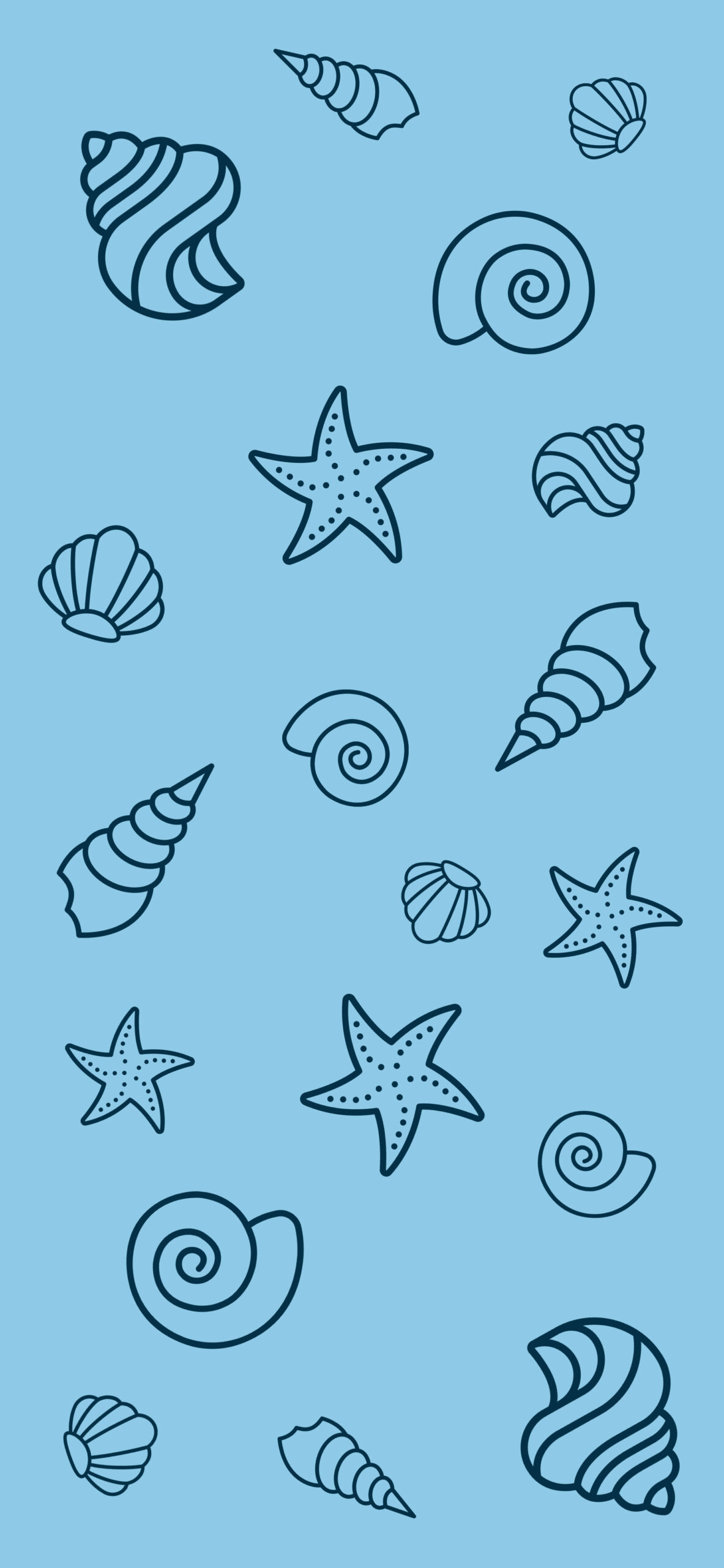 shells light blue aesthetic wallpaper