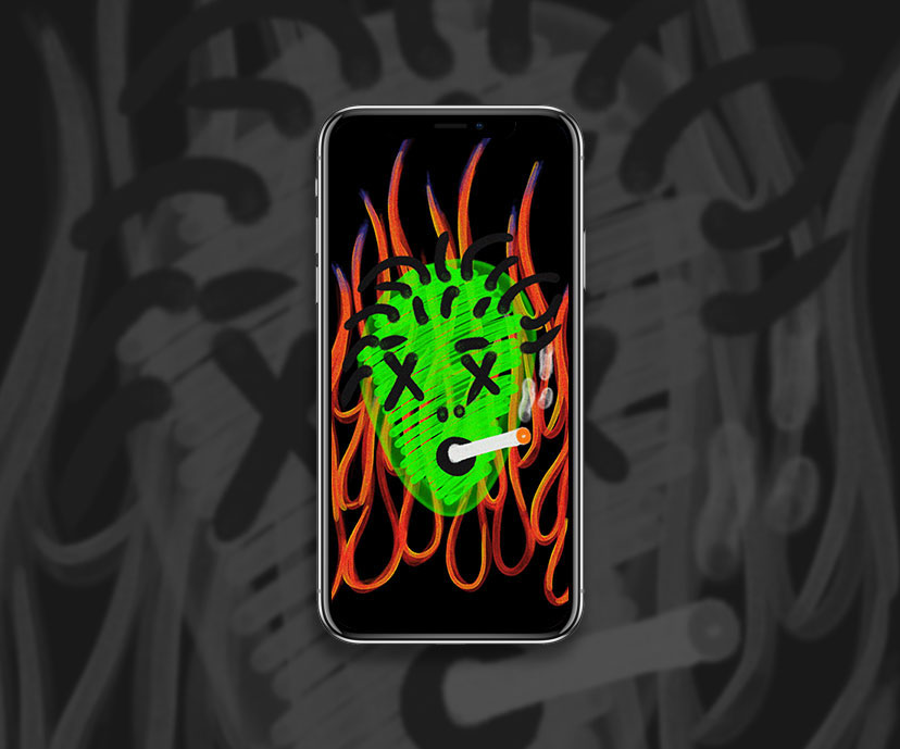smoking face n flame graffiti wallpapers collection