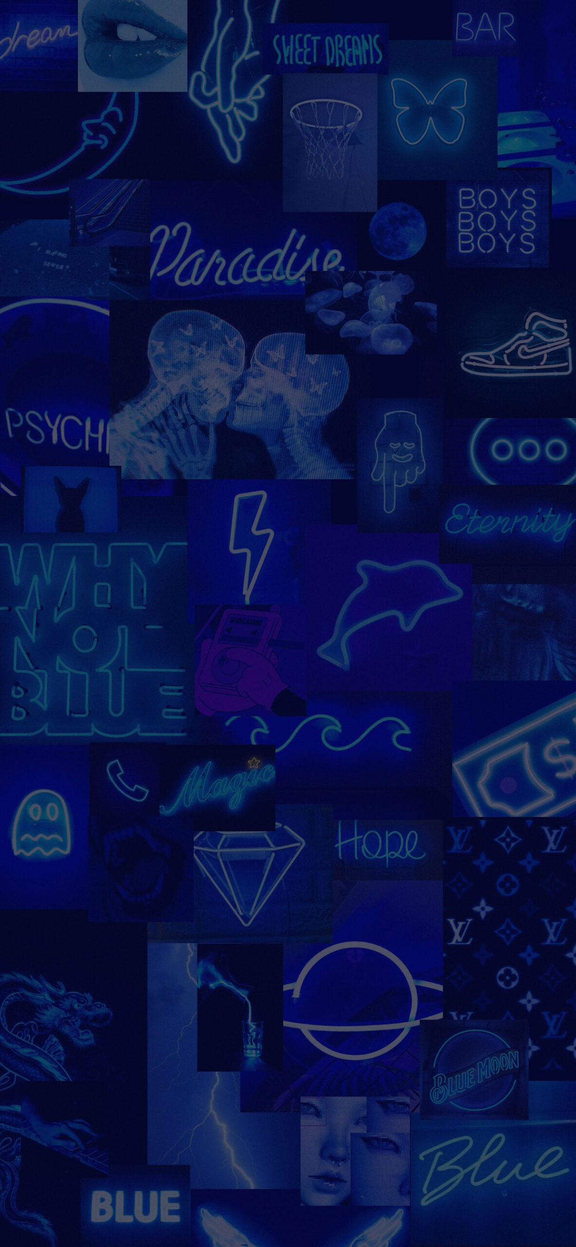 Blue Neon Aesthetic Wallpapers - Aesthetic Blue Wallpaper for iPhone