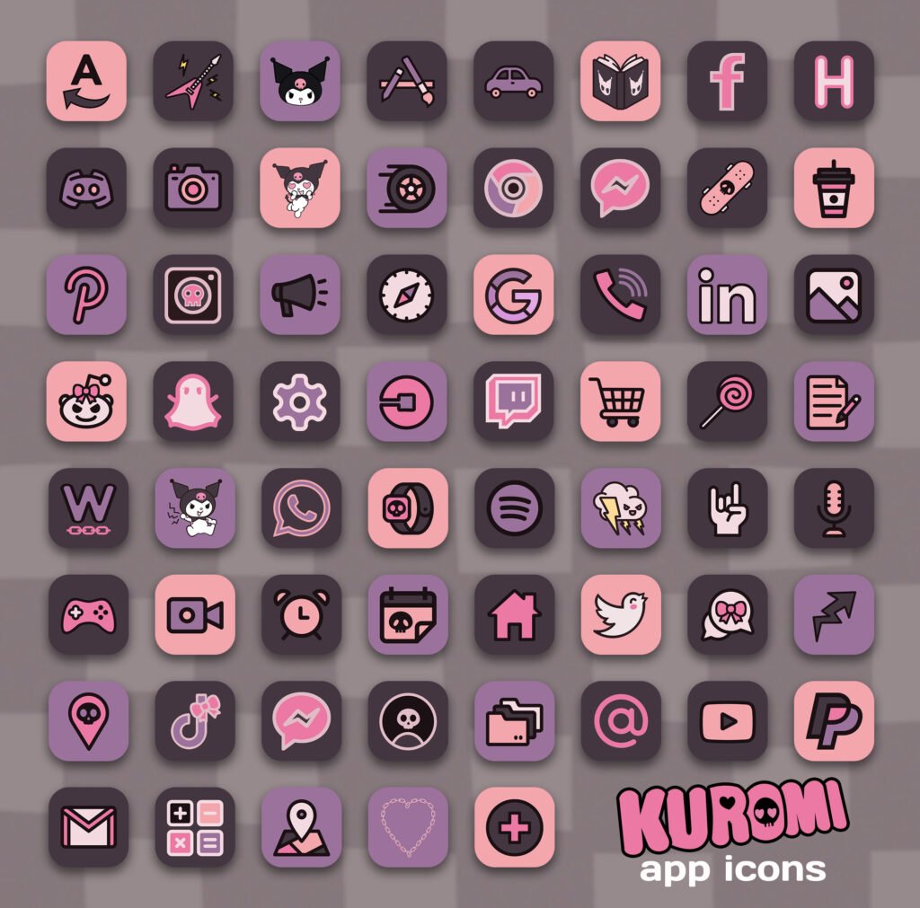 Kuromi App Icons - Sanrio Aesthetic App Icons for iOS14 & Android - Free