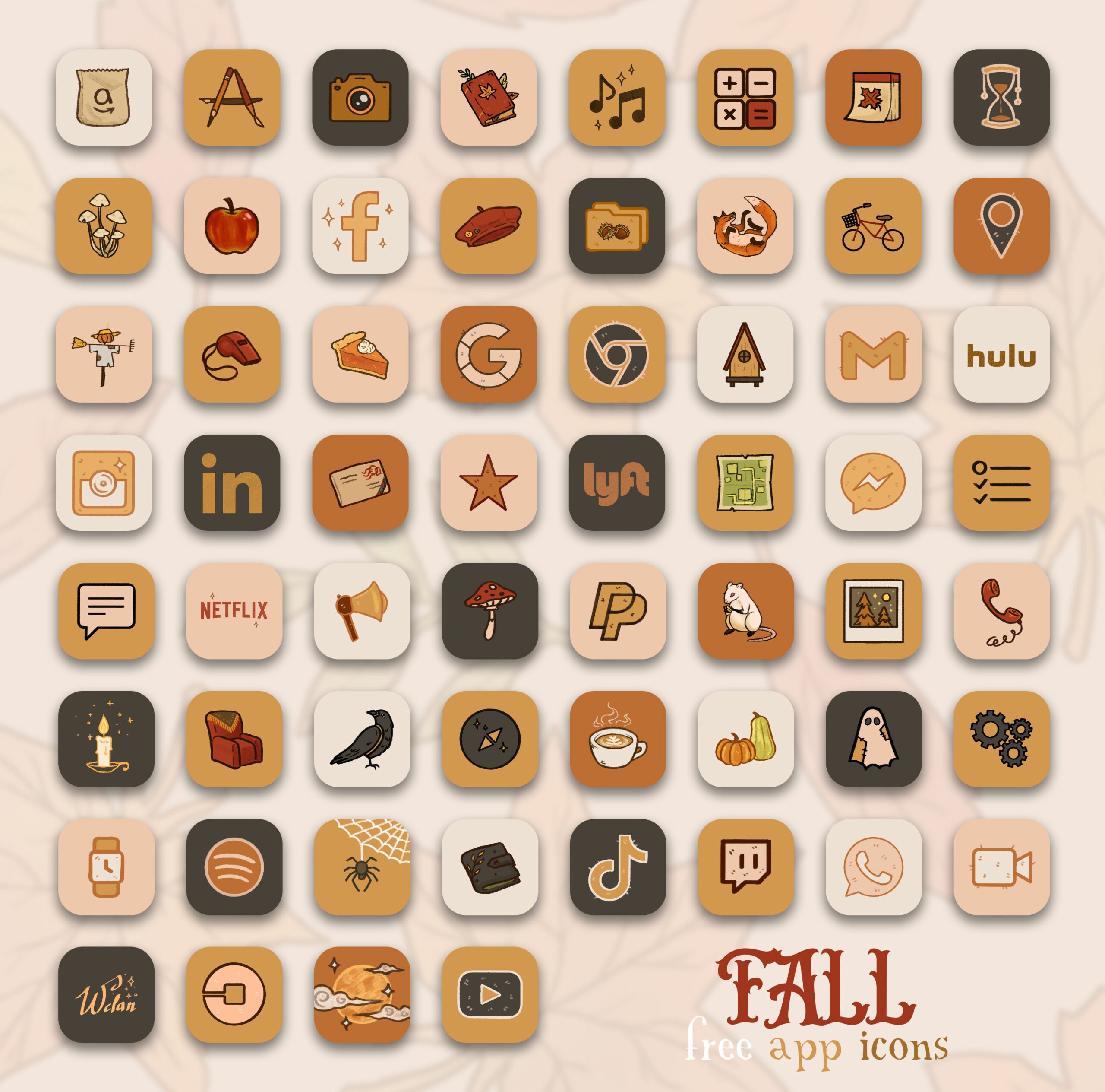 fall aesthetic app icons pack preview 2