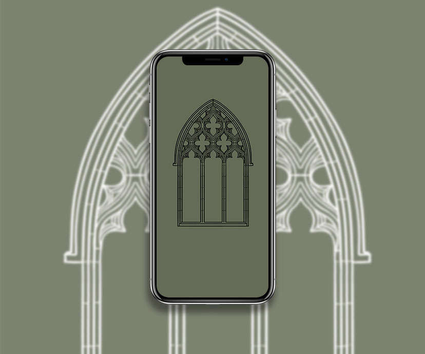 gothic window dark green wallpapers collection