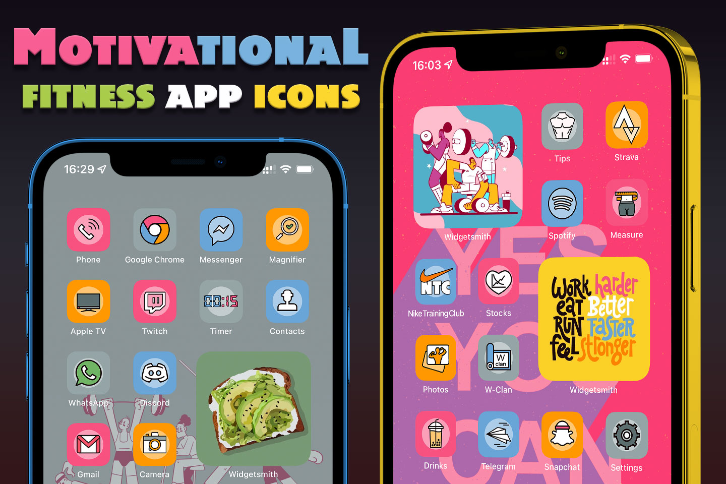 motivational fitness app icons pack