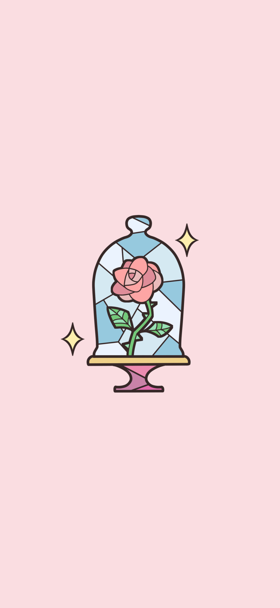 Beauty and the Beast Rose Wallpaper - Pink Aesthetic Wallpaper