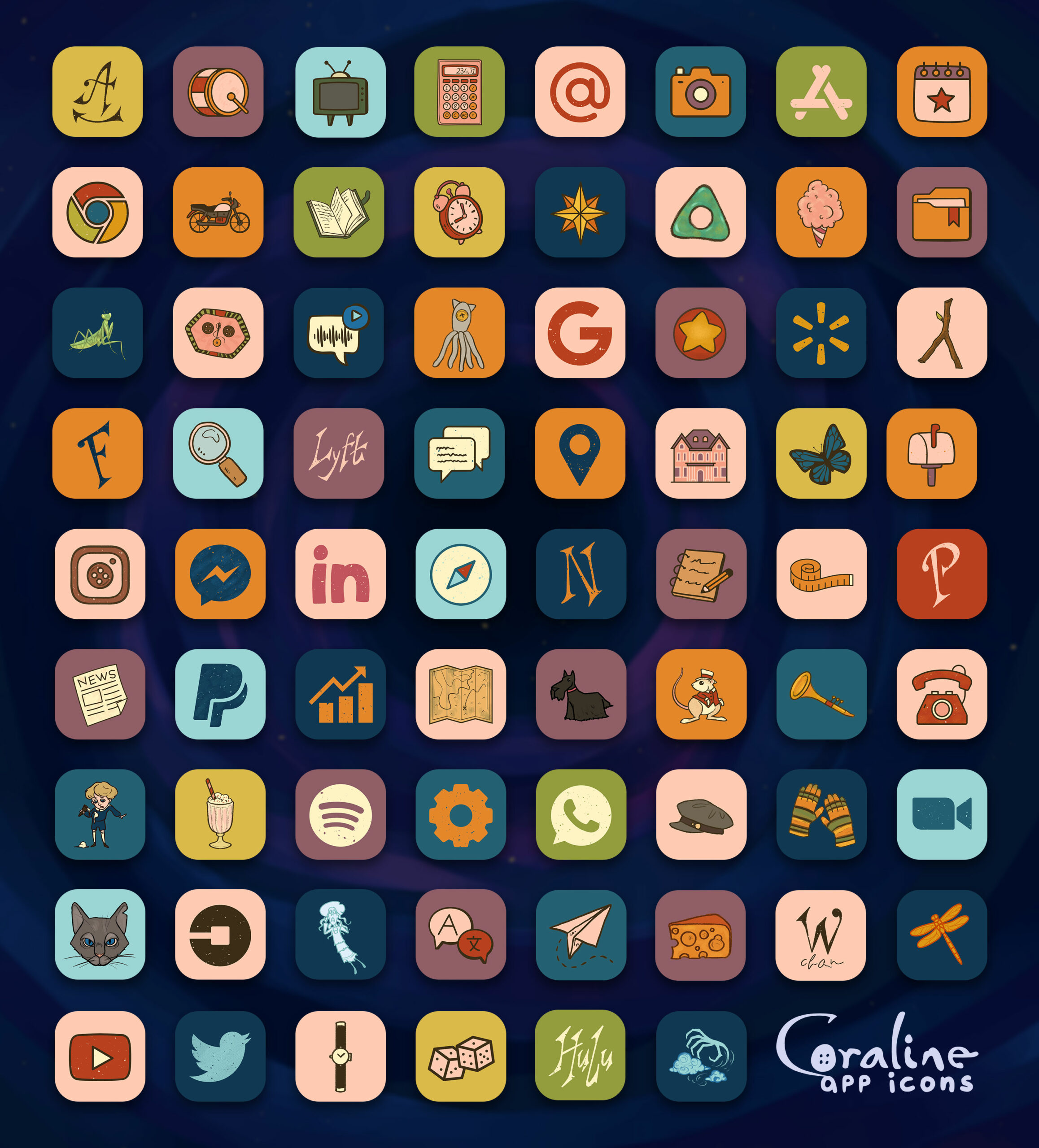 coraline app icons pack preview 2
