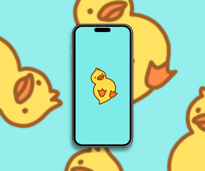 Cute Yellow Ducks Blue Wallpaper - Yellow Ducks Wallpaper Phone