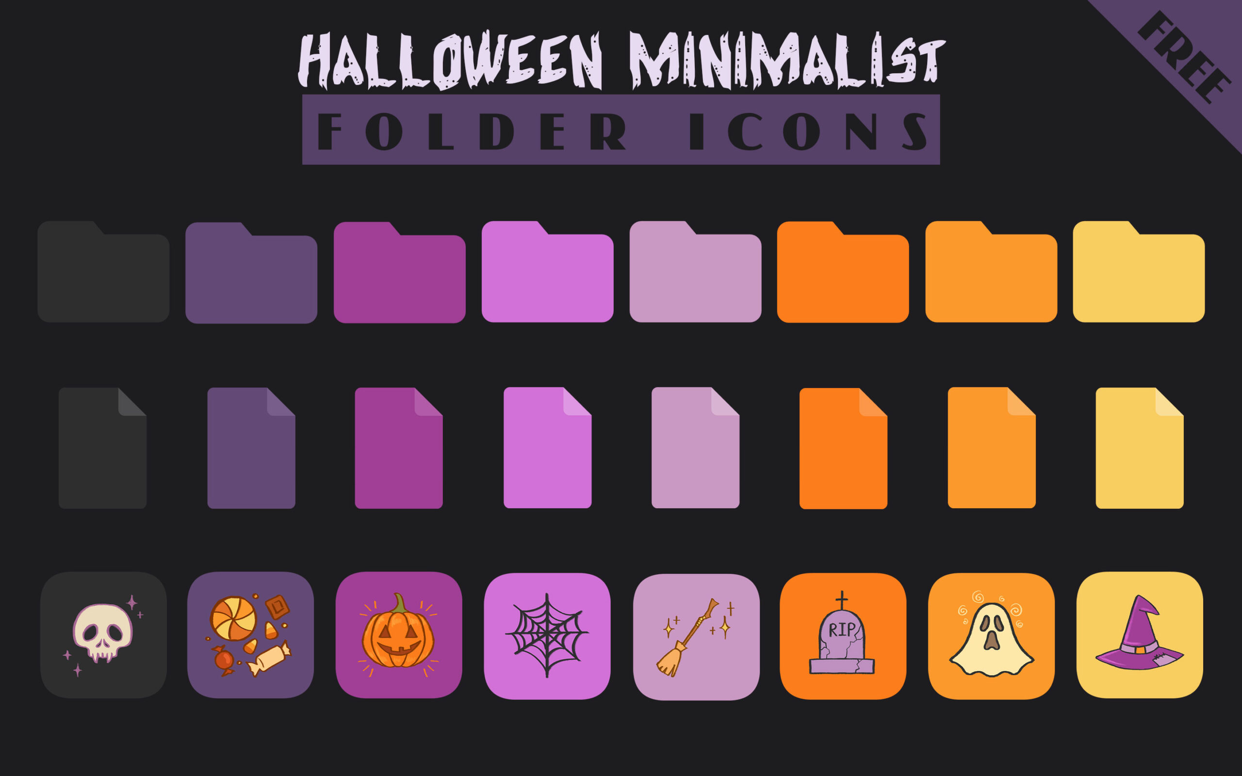 halloween minimalist folder icons 1
