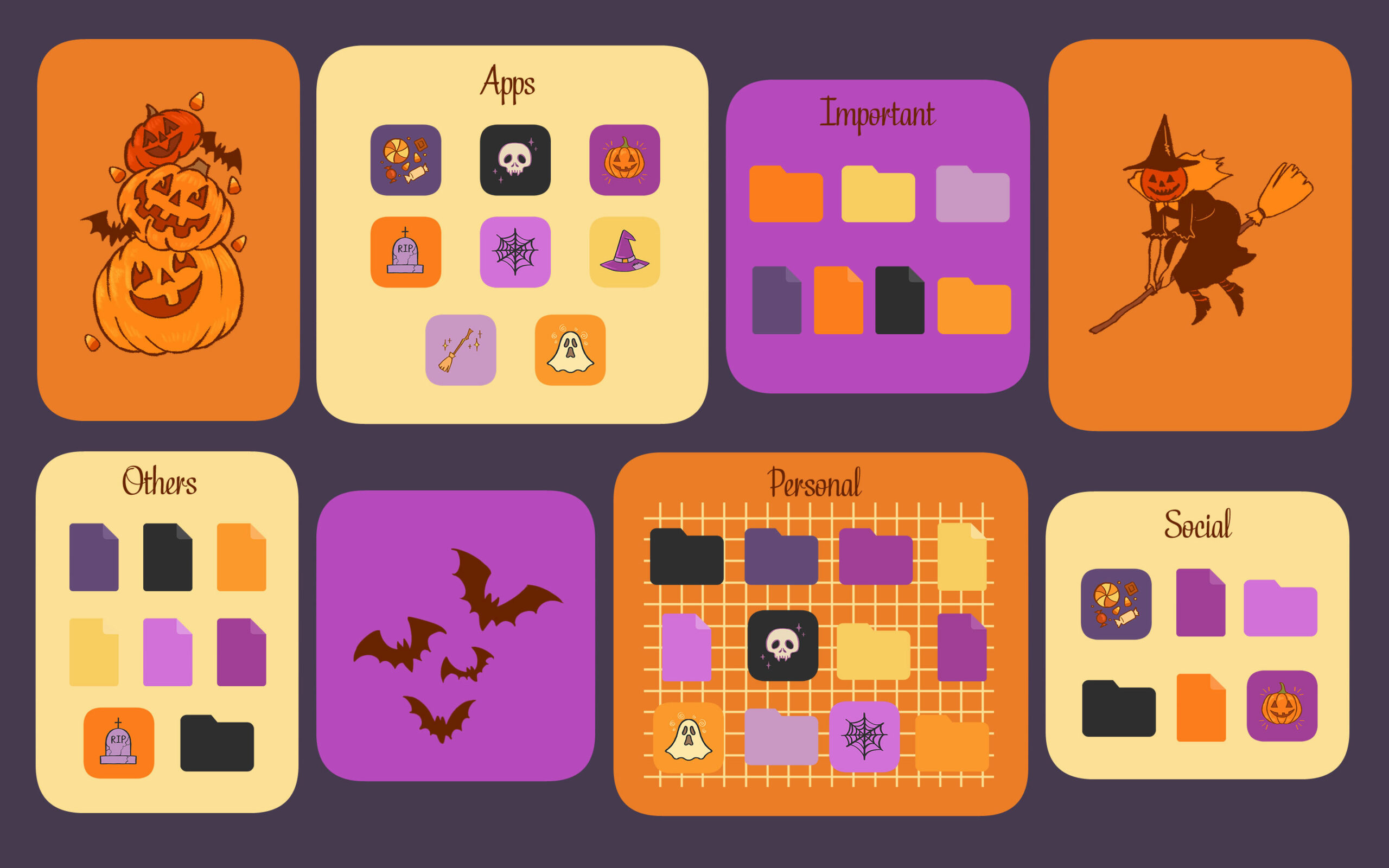 halloween minimalist folder icons 2