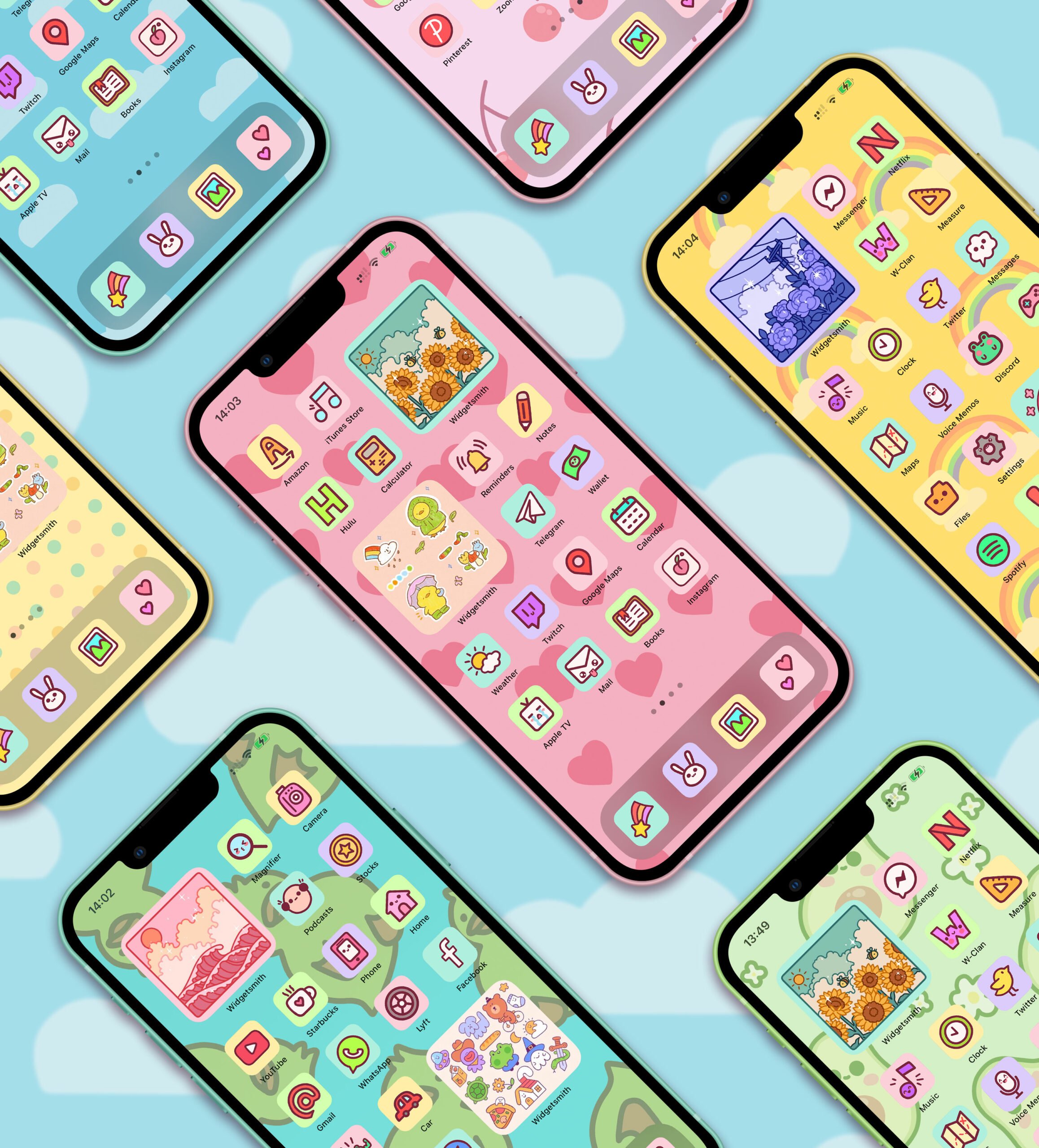 100 Cute Kawaii Cat Ios Icons Pack iPhone Theme App 