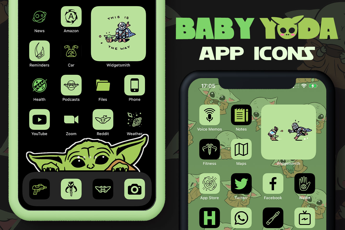 mandalorian baby yoda app icons pack