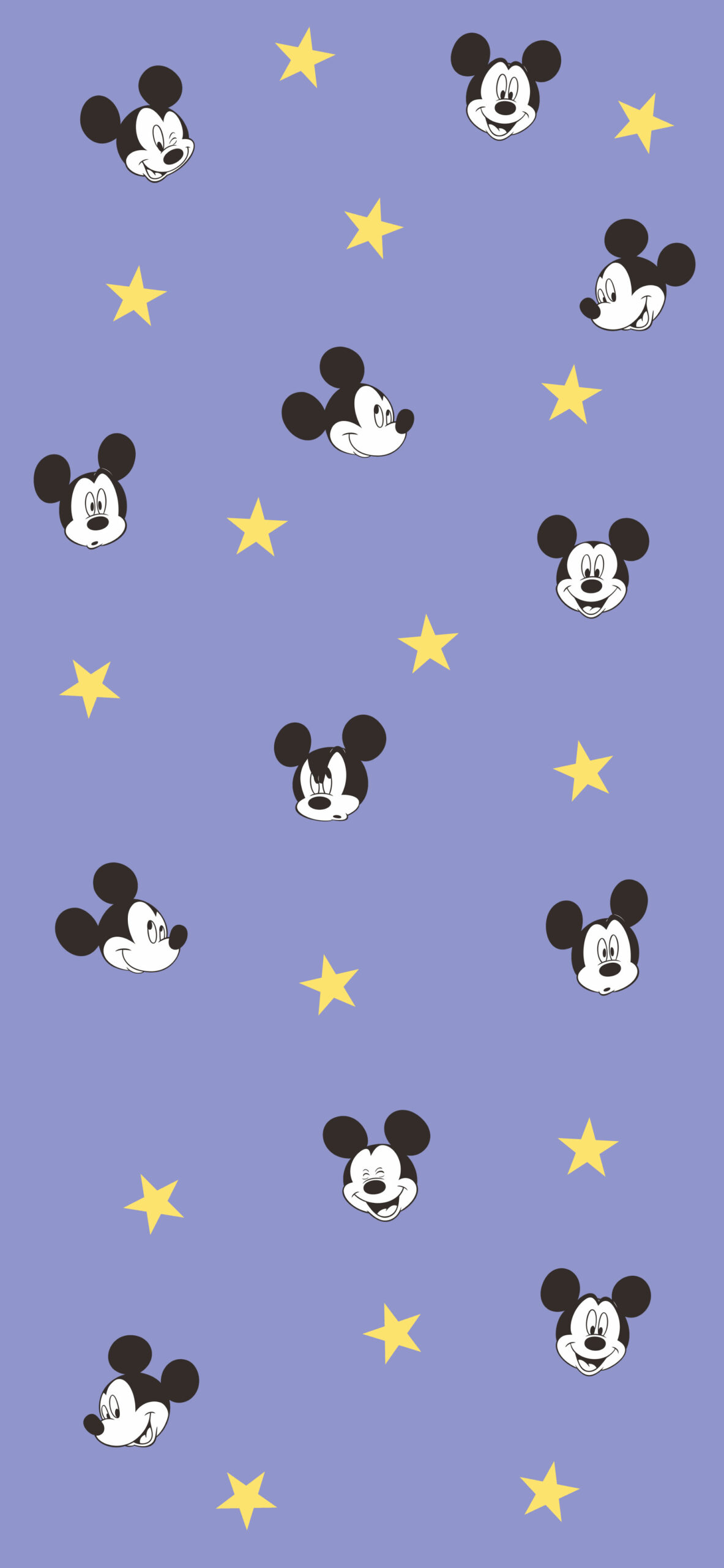 mickey mouse stars pattern purple wallpaper