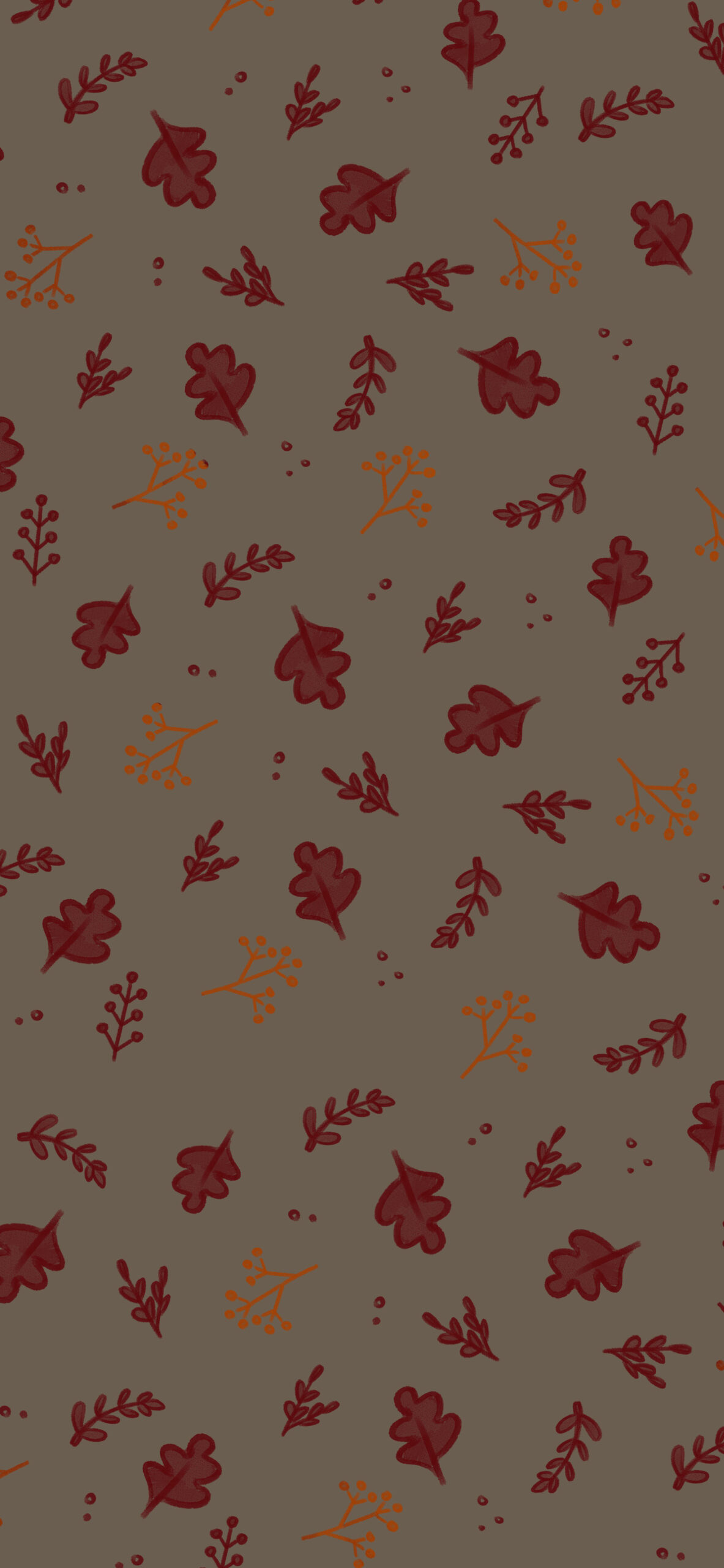 oak leaves brown wallpaper